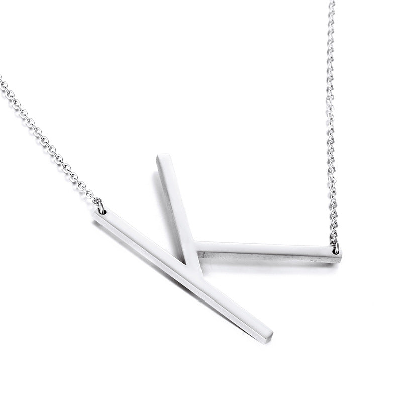 Fashion Simple 26 Letter Stainless Steel Necklace Wholesale Gooddiy