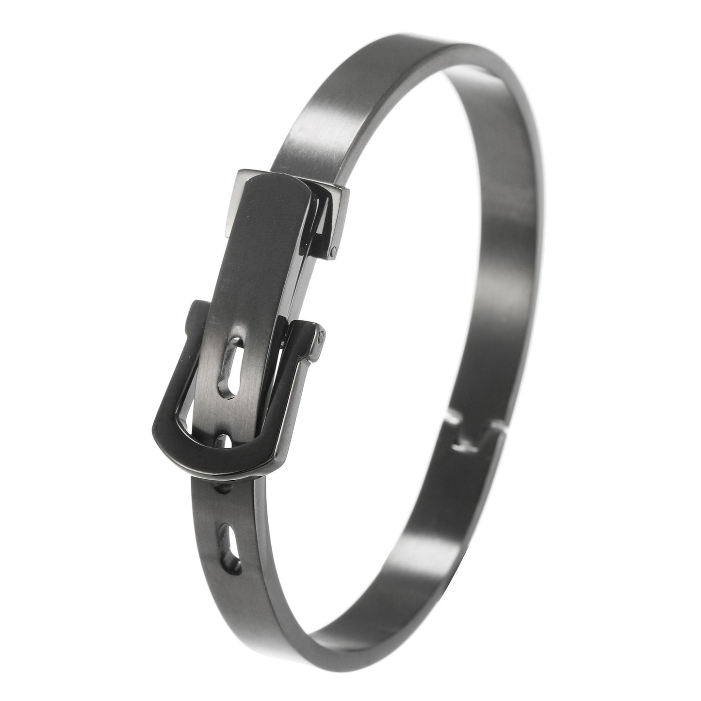 Casual Simple Style Belt Buckle Stainless Steel Plating Bangle