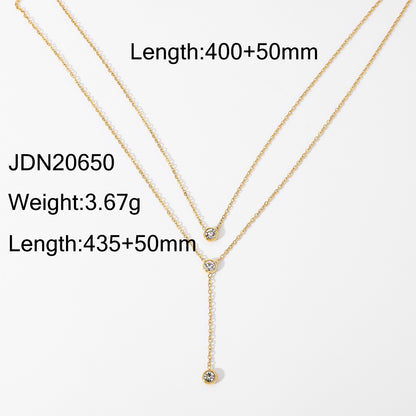 Simple Style Necklace Stainless Steel Titanium Steel Plating Gold Plated Pendant Necklace