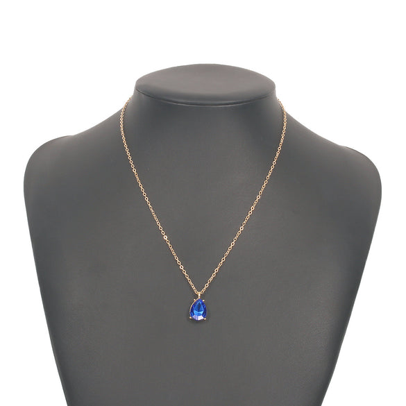 Simple Water Drop Diamond Single Layer Necklace Wholesale