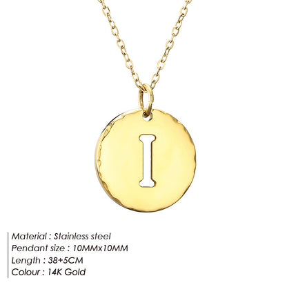 Simple Style Letter Stainless Steel Titanium Steel Plating 14k Gold Plated Pendant Necklace