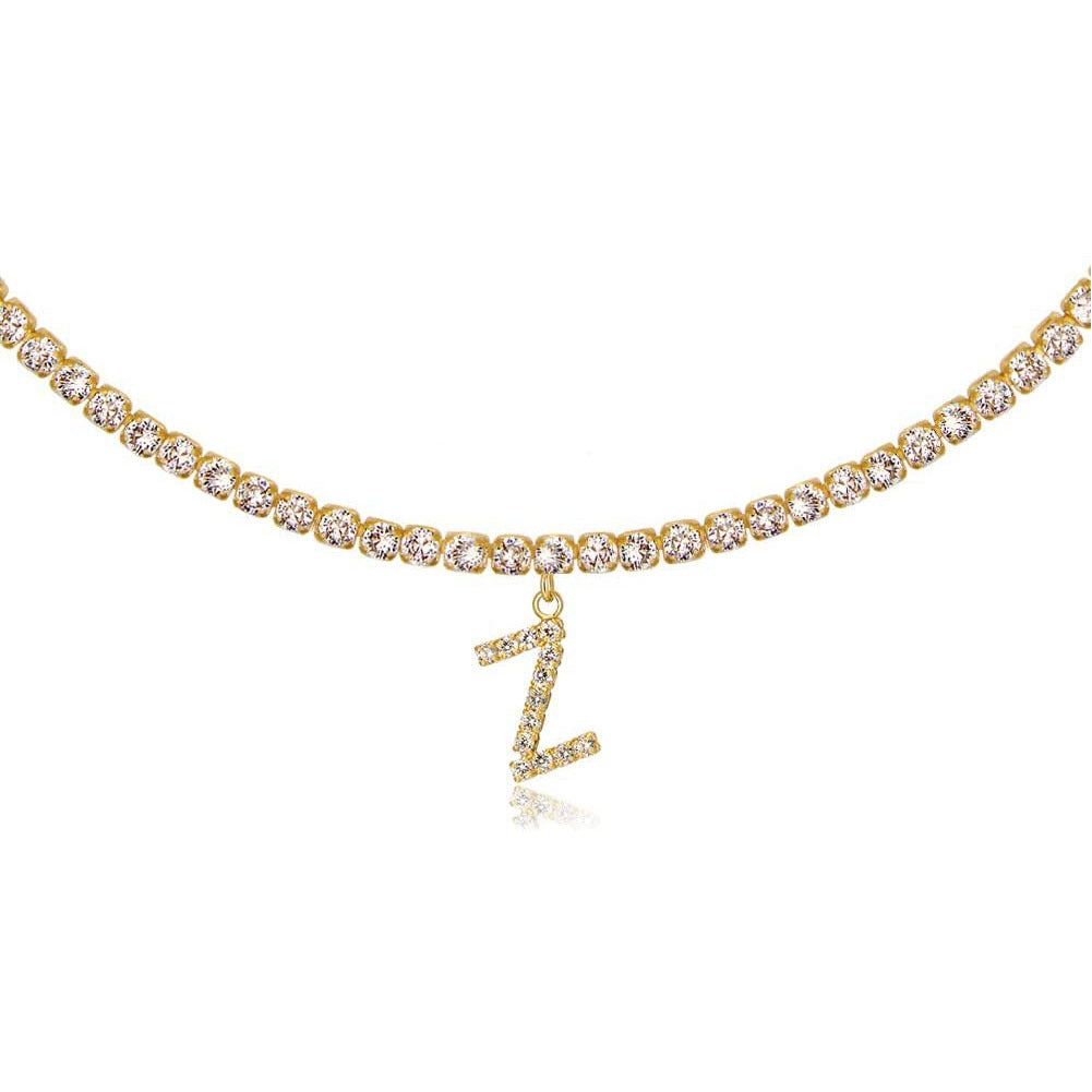 26 English Letter Diamond Pendant Necklace Wholesale Gooddiy