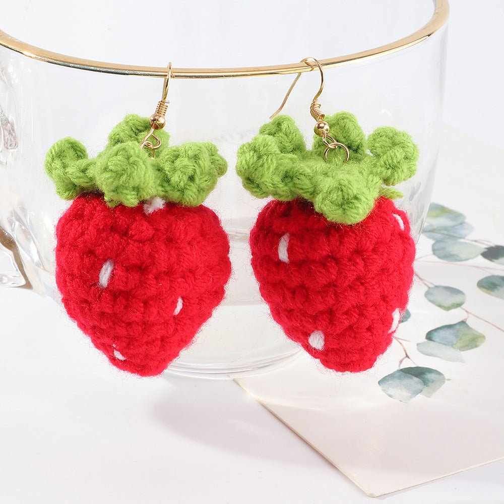 Cute Wool Fruit Carrot Strawberry Earrings Wholesale Gooddiy