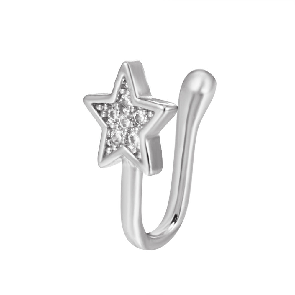 Fashion Copper Inlaid Zircon Star Nose Nail Wholesale Gooddiy