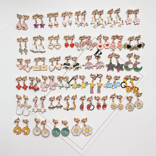 Cute Cartoon Alloy Plating Women's Earrings 1 Pair