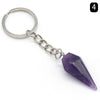 Natural Crystal Agate Stone Hexagonal Cone Key Chain Wholesale Nihaojewelry