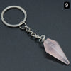 Natural Crystal Agate Stone Hexagonal Cone Key Chain Wholesale Nihaojewelry