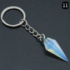 Natural Crystal Agate Stone Hexagonal Cone Key Chain Wholesale Nihaojewelry