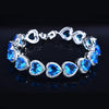 European And American Luxury Super Flash High Carbon Diamond Heart-shaped Bracelet