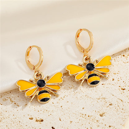 European And American New Jewelry Personality Insect Bee Three-Dimensional Earrings Creative Earrings