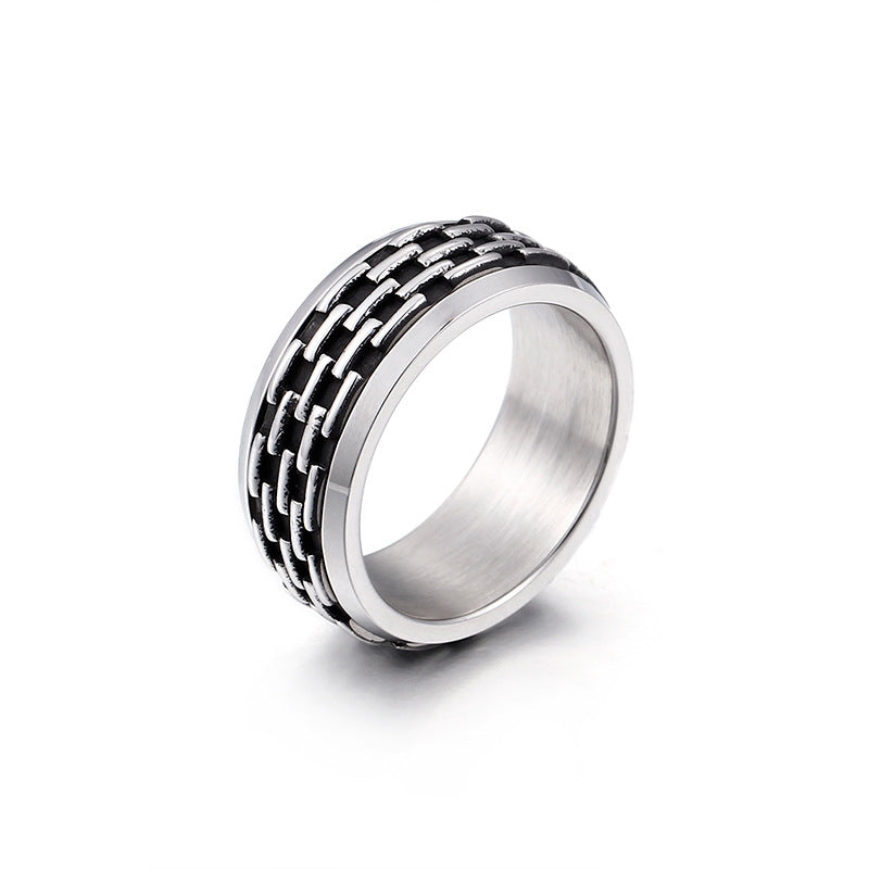 Korean Version Of 316 Stainless Steel Drip Oil Ring Black Design Couple Ring Men And Women Ring Wholesale