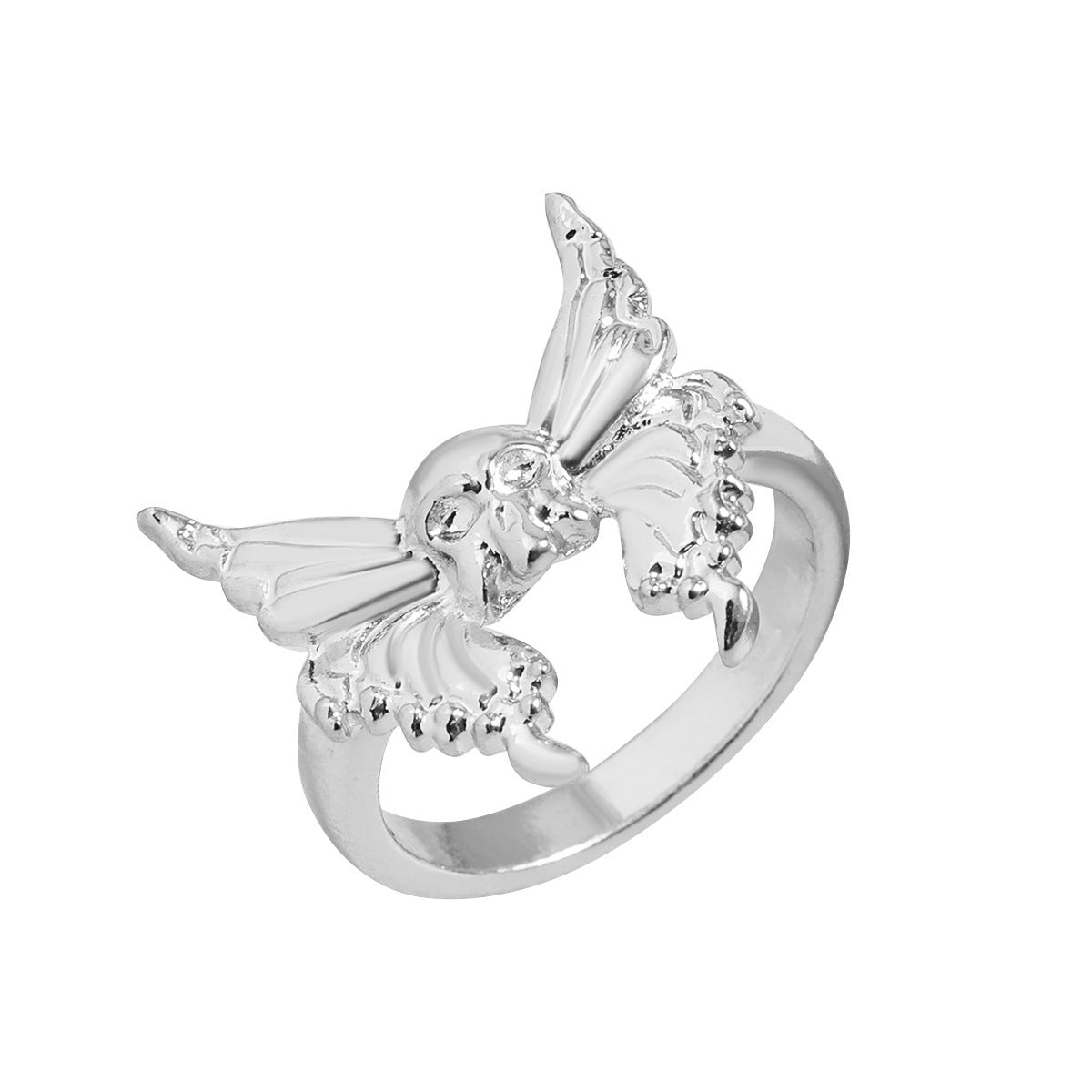 Cross-border New Halloween Skull Ring Retro Personality Butterfly Wings Ring Finger Ring Jewelry Wholesale