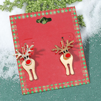 Christmas Plating Alloy No Inlaid Earrings Ear Studs