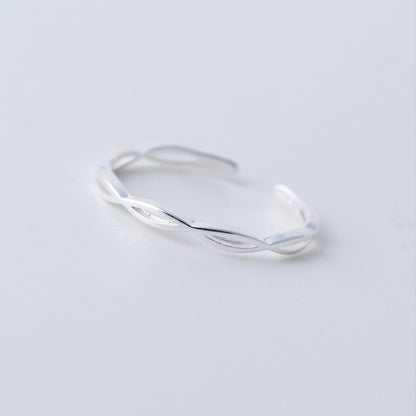 Simple Sterling Silver Ring S925 Korean Baroque Style Diamond Ring