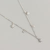 Yhn062 S925 Sterling Silver Geometric Star Design Sense Necklace Clavicle Chain