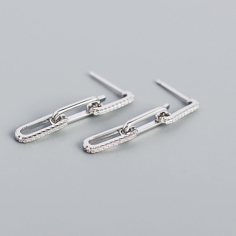 Fashion Geometric Plating Gem Earrings