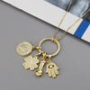 New Diy Character Combination Kids Bow Knot Color Zirconium Detachable Hip-hop Pendant Copper Necklace