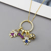 New Diy Character Combination Kids Bow Knot Color Zirconium Detachable Hip-hop Pendant Copper Necklace