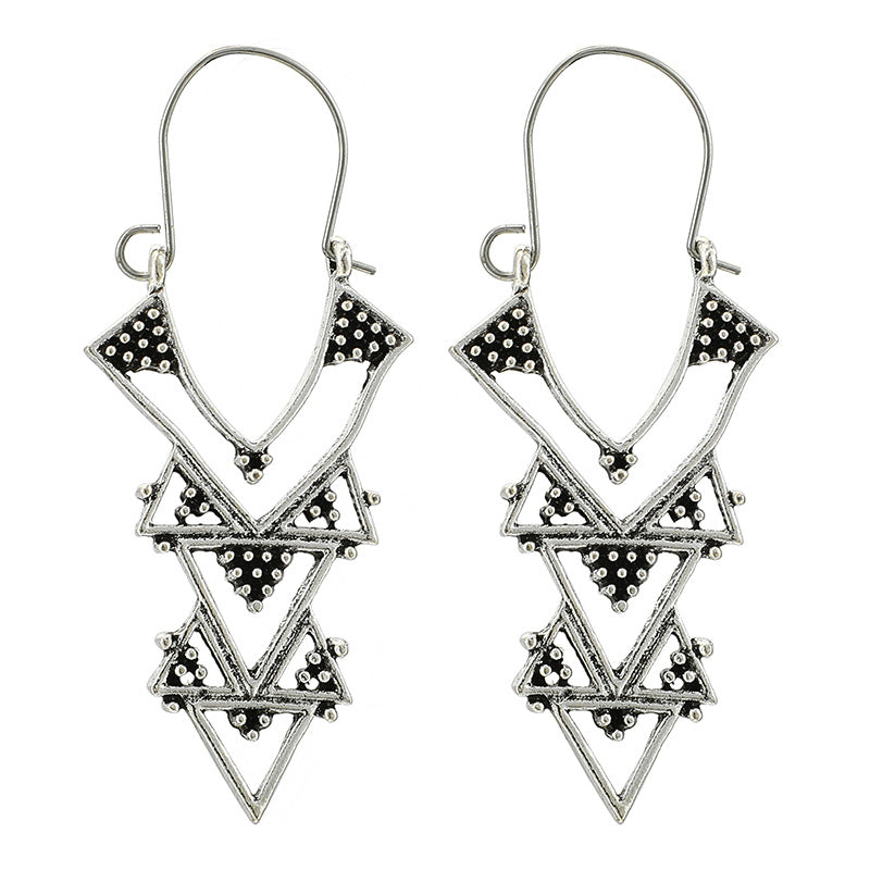 Retro Geometric Plating Alloy Earrings