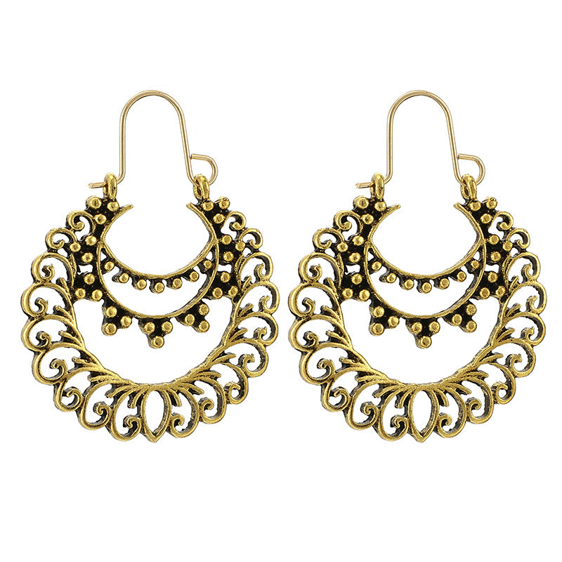 Retro Geometric Plating Alloy Earrings