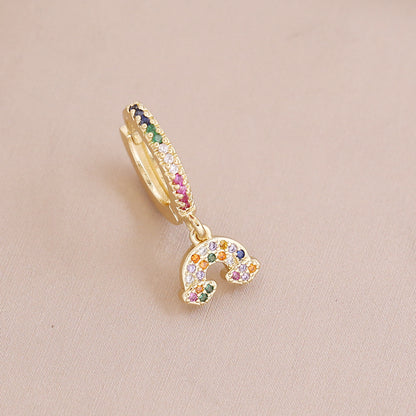 Hot Style Copper Micro-inlaid Color Zirconium Copper Ear Clip