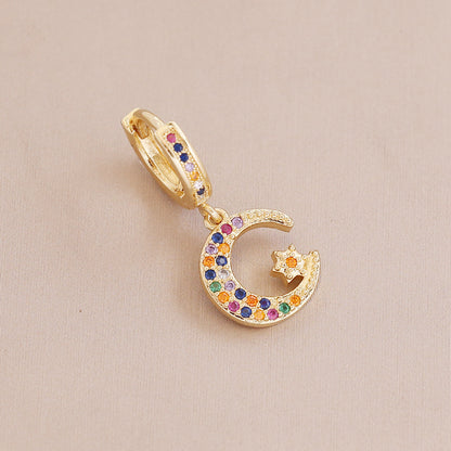 Hot Style Copper Micro-inlaid Color Zirconium Copper Ear Clip