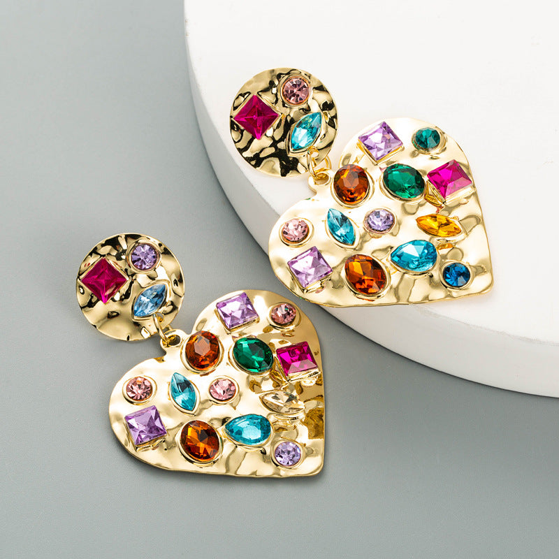 Fashion Geometric Diamond Alloy Artificial Gemstones Earrings