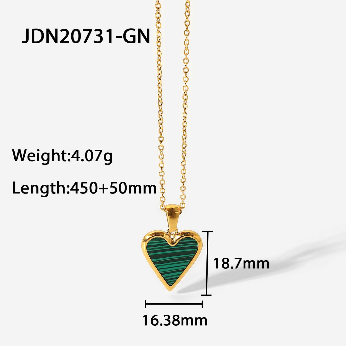 Simple Style Heart Stainless Steel Titanium Steel Plating Gold Plated Pendant Necklace