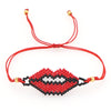 European And American Lips Tassel Bracelet Miyuki Beads Hand-woven Mouth Bracelet