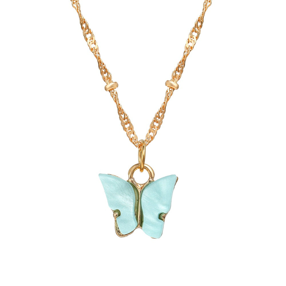 Fashion Butterfly Pendant Alloy Necklace Wholesale