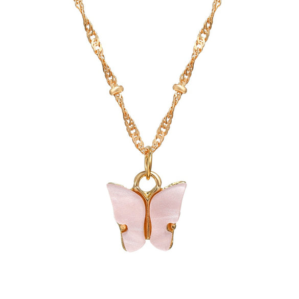 Fashion Butterfly Pendant Alloy Necklace Wholesale