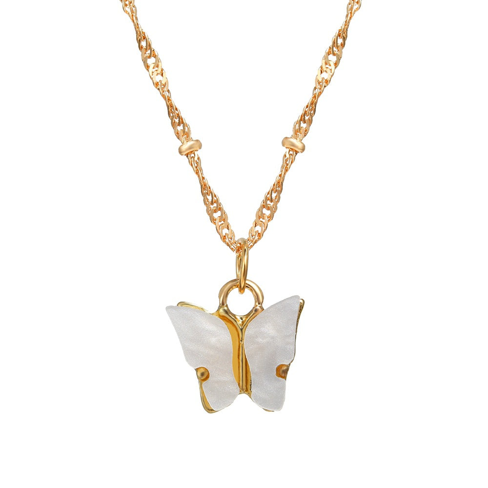 Fashion Butterfly Pendant Alloy Necklace Wholesale