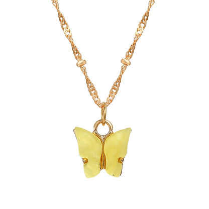 Fashion Butterfly Pendant Alloy Necklace Wholesale