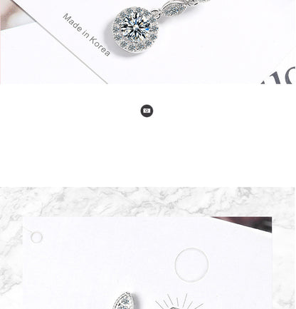 1 Pair Ig Style Shiny Round Plating Inlay Copper Zircon Drop Earrings