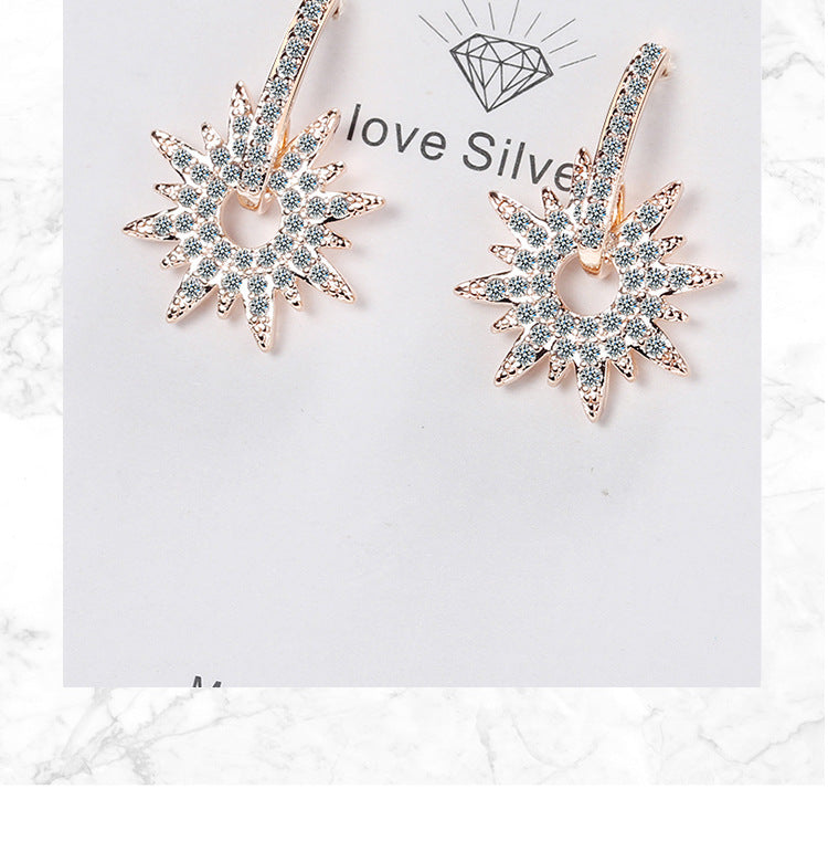 1 Pair Ig Style Shiny Star Plating Inlay Copper Zircon White Gold Plated Drop Earrings