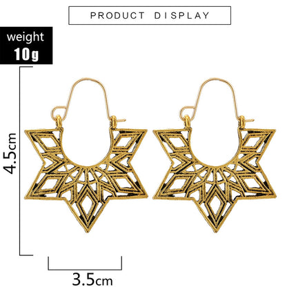 Retro Geometric Plating Alloy Earrings