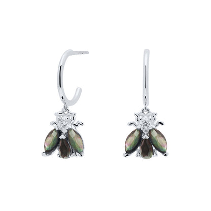 S925 Silver Needle European And American Inlaid Zircon Bee Style Earrings