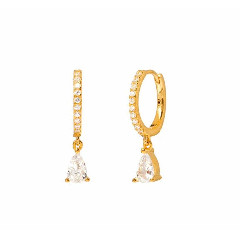 Geometric Water Drop Diamond Ear Buckle