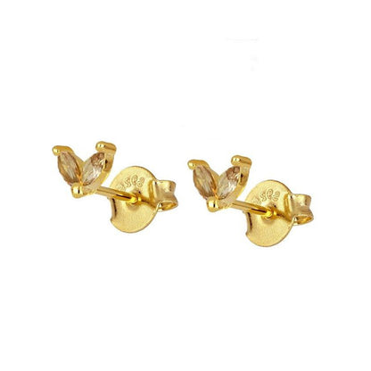 Leaf Zircon Earrings Minimalist Earrings Flower-shaped Minimalist Earrings