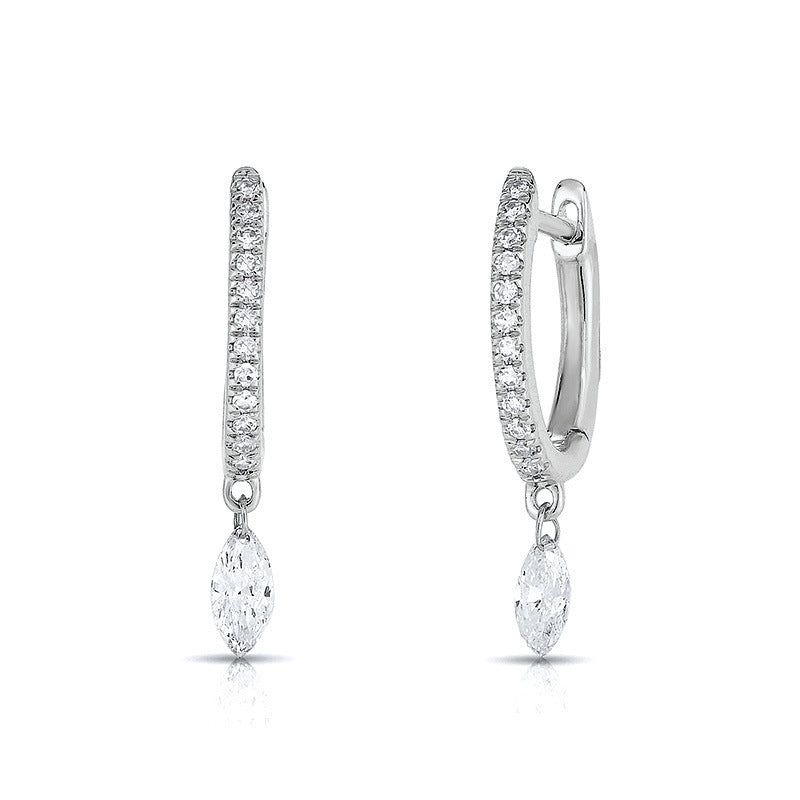 Creative Drop-shaped Zircon Earrings Fashion Simple Geometric Wild Ear Hoop Earrings