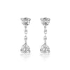 European And American Sterling Silver Needle French Ins Temperament Lady Ear Studs Simple Versatile Personality Tassel Round Zircon Earrings