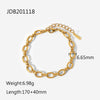 Narrow Chain Cross Buckle Bracelet 18k Gold-plated Stainless Steel Fashion Bracelet