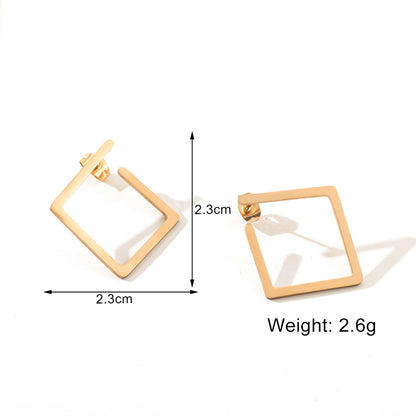 Hot Selling Ear Jewelry Simple New Stainless Steel Geometric Small Earrings Ear Buckle Ear Clip Earrings Wholesale