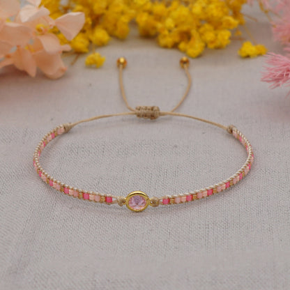 Niche Design Fashion Simple Miyuki Rice Beads Hand-woven Diamond-studded Friendship Rope Small Bracelet