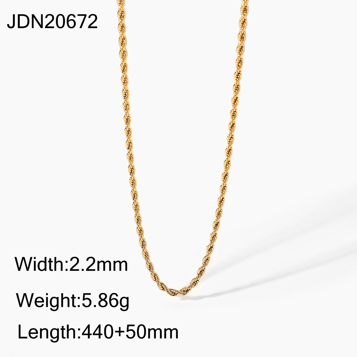 18k Gold-plated Stainless Steel Necklace Jewelry Gold Fine Chain Necklace