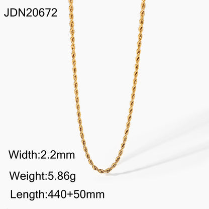 18k Gold-plated Stainless Steel Necklace Jewelry Gold Fine Chain Necklace