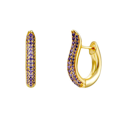 Fashion Jewelry Full Diamond Micro Inlaid Ear Buckle Women's European And American Earrings Wholesale