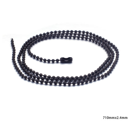 Round Bead Titanium Steel Chain Necklace Multi-specification Chain Stainless Steel Chain Wholesale