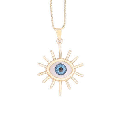 European And American Cross-border Palm Love Demon Eye Pendant Personalized Necklace