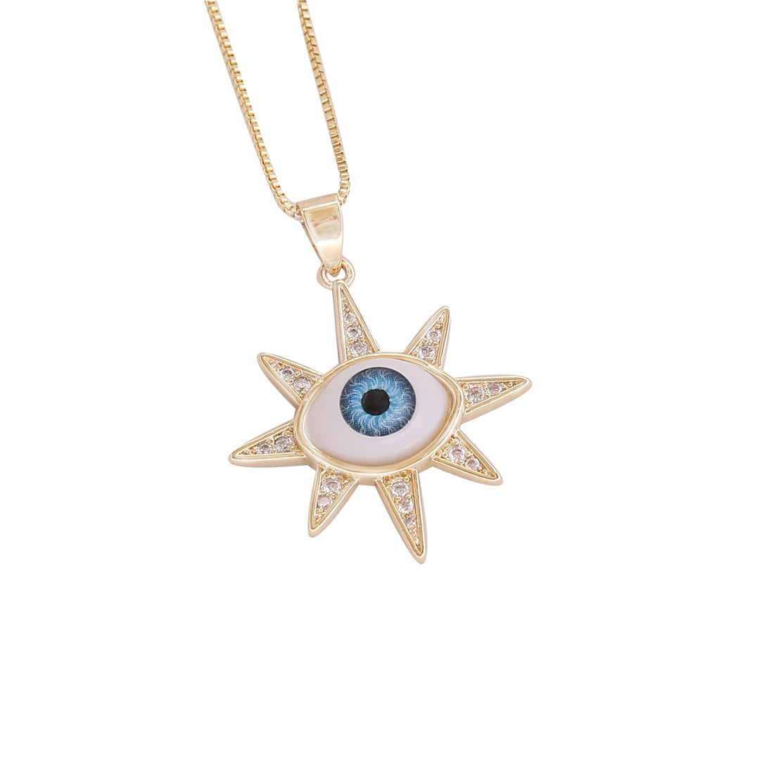 European And American Cross-border Palm Love Demon Eye Pendant Personalized Necklace